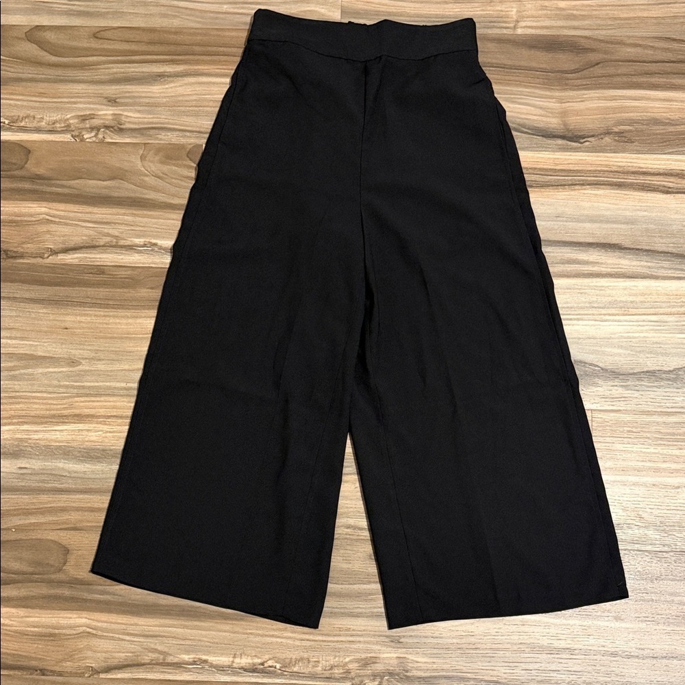 MADEWELL Women’s Sz. S Black Crepe Wide Leg High Rise Crop Pants Capsule